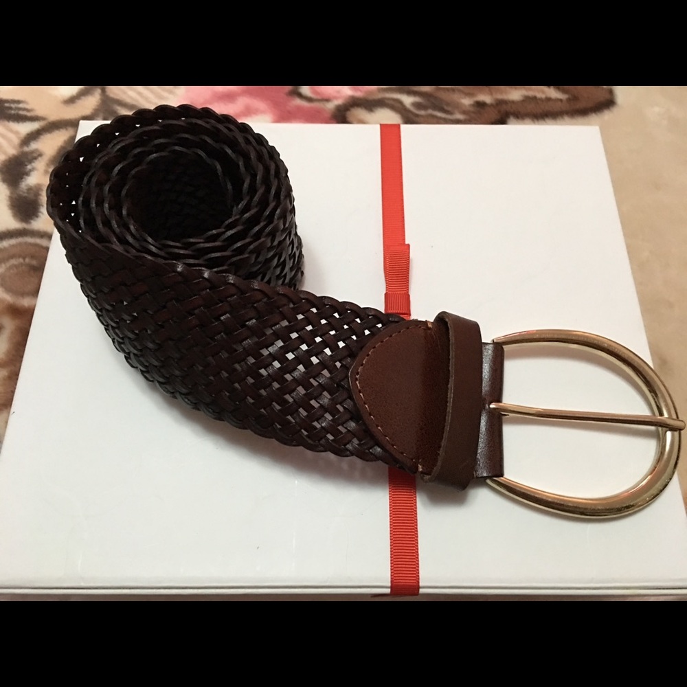 Braided woven Brown Belt